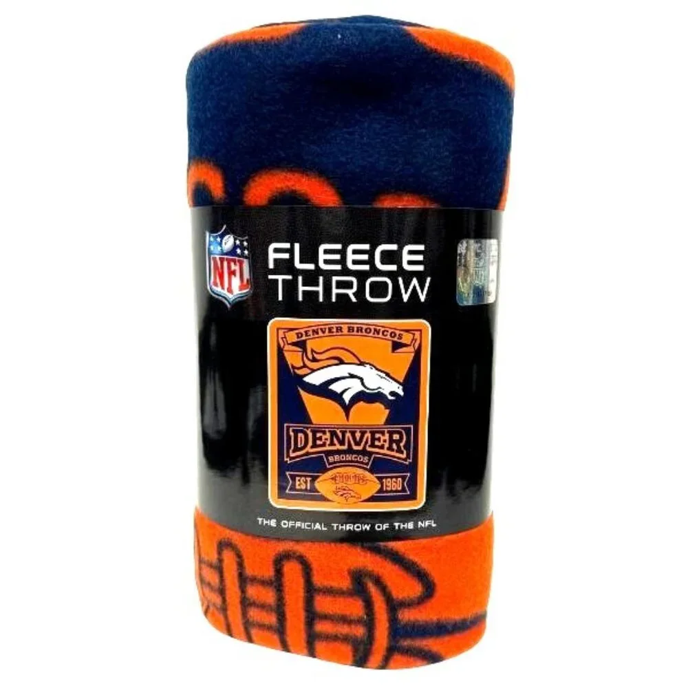 Denver Broncos Fleece Blanket Soft Throw Marque Style Series New NFL
